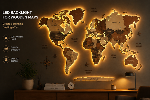LED Backlight Kit for Wooden Maps