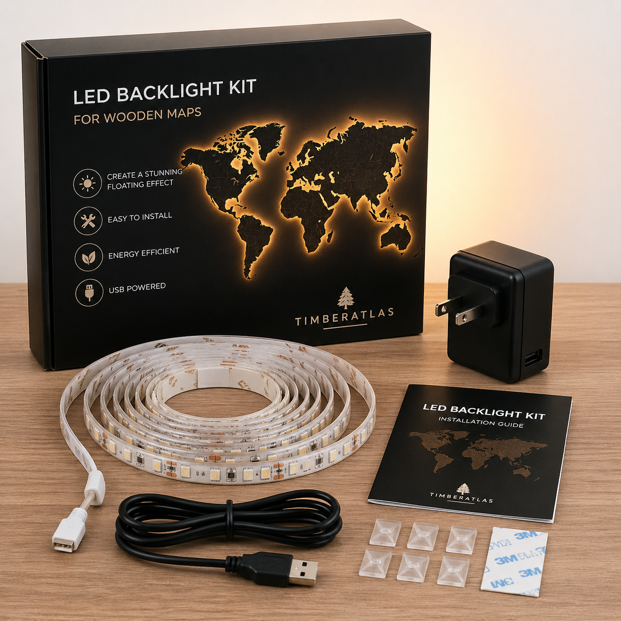 LED Backlight Kit for Wooden Maps